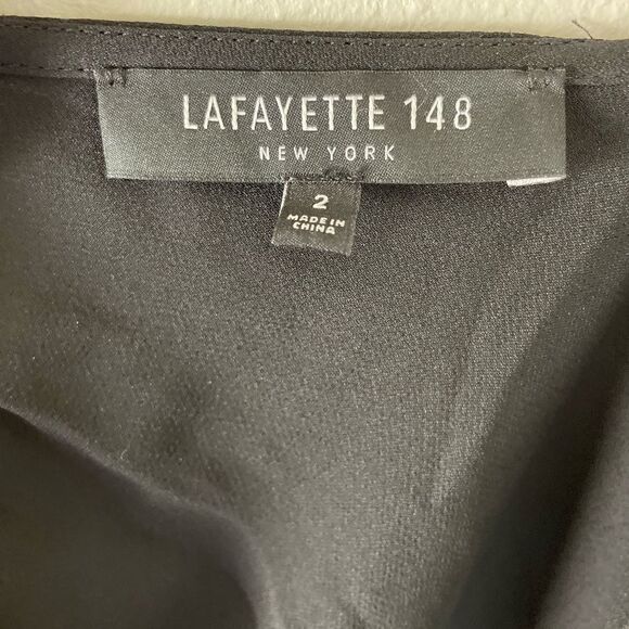 NWT Lafayette 148 Black Sleeveless Cropped Romper Size 2 - Picture 6 of 7